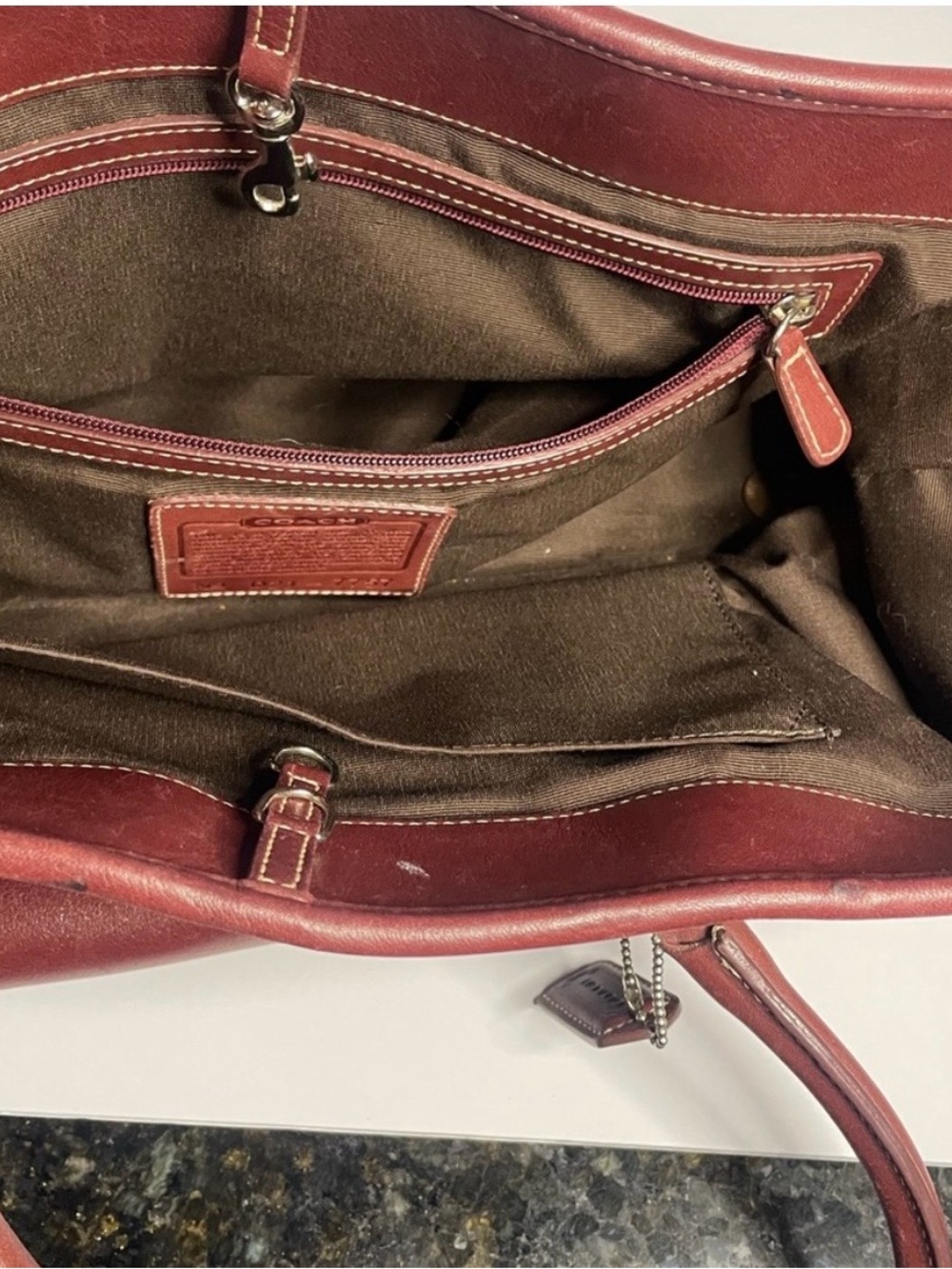 Vintage Coach Hampton Leather Tote #7757 Cognac Brown - Picture 2 of 7